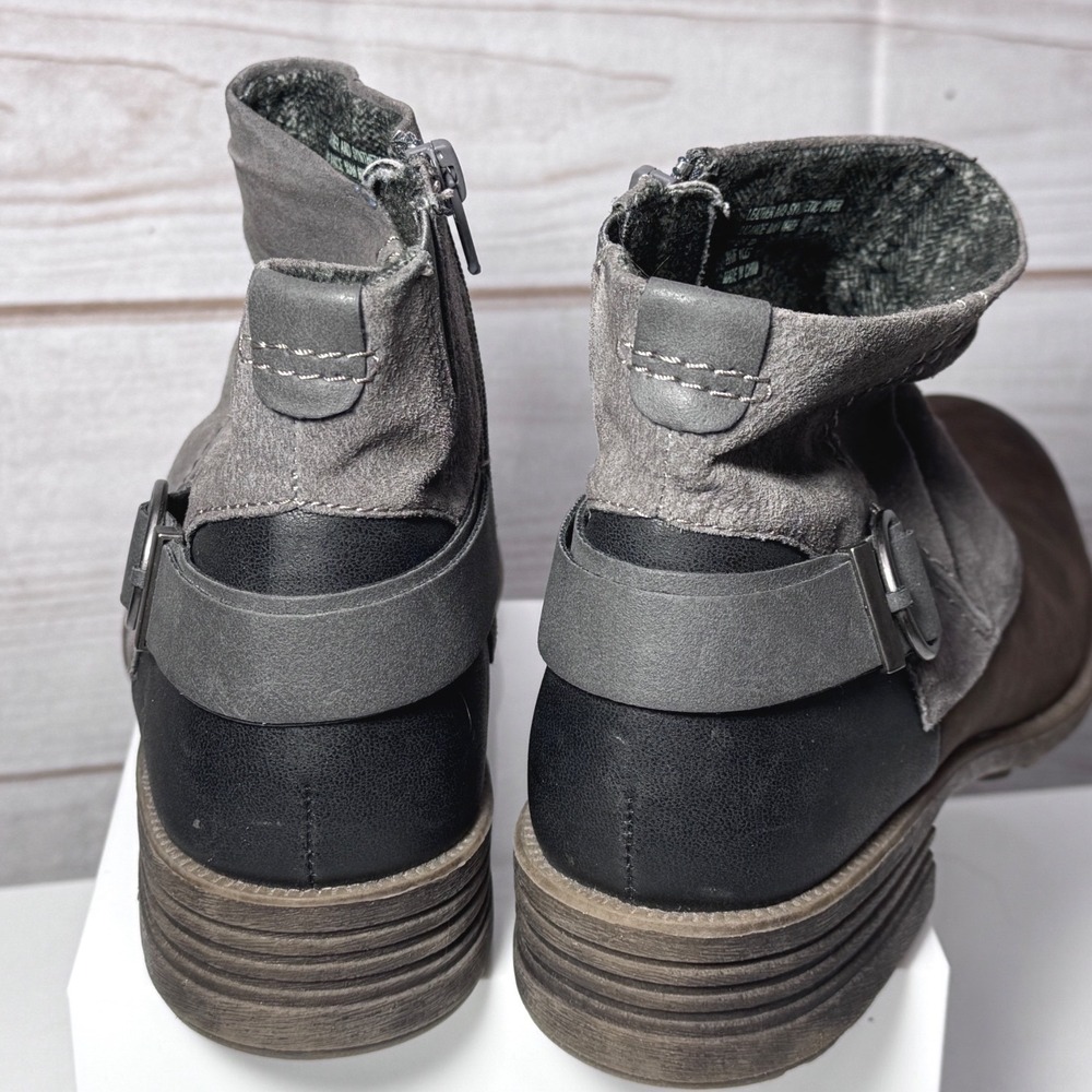 Earth Origins Paige Womens Brown Grey Slouchy Ankle Boots Size 9M comfy Suede - Picture 2 of 6